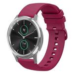 For Garminmove Luxe 20mm Solid Color Soft Silicone Watch Band(Burgundy)