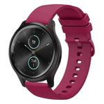 For Garmin VivoMove Style 20mm Solid Color Soft Silicone Watch Band(Burgundy)