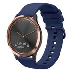 For Garmin Vivomove HR Sport 20mm Solid Color Soft Silicone Watch Band(Navy Blue)