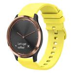 For Garmin Vivomove HR Sport 20mm Solid Color Soft Silicone Watch Band(Yellow)