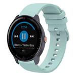 For Garmin Vivoactive3 Music 20mm Solid Color Soft Silicone Watch Band(Sapphire Green)
