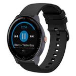 For Garmin Vivoactive3 Music 20mm Solid Color Soft Silicone Watch Band(Black)