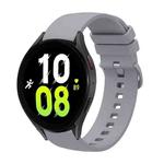 For Samsung Galaxy Watch5 Pro 45mm 20mm Solid Color Soft Silicone Watch Band(Grey)