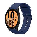For Samsung Galaxy Watch4 44mm 20mm Solid Color Soft Silicone Watch Band(Navy Blue)