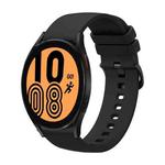 For Samsung Galaxy Watch4 44mm 20mm Solid Color Soft Silicone Watch Band(Black)