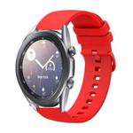 For Samsung Galaxy Watch3 41mm 20mm Solid Color Soft Silicone Watch Band(Red)