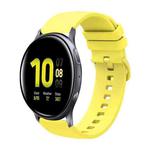 For Samsung Galaxy Watch Active 2 40mm 20mm Solid Color Soft Silicone Watch Band(Yellow)