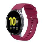 For Samsung Galaxy Watch Active 2 40mm 20mm Solid Color Soft Silicone Watch Band(Wine Red)