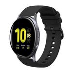 For Samsung Galaxy Watch Active 2 44mm 20mm Solid Color Soft Silicone Watch Band(Black)