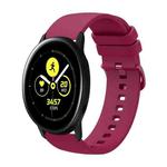 For Samsung Galaxy Watch Active 40mm 20mm Solid Color Soft Silicone Watch Band(Wine Red)