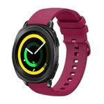 For Samsung Gear Sport 20mm Solid Color Soft Silicone Watch Band(Wine Red)