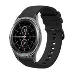 For Samsung Gear S2 Classic 20mm Solid Color Soft Silicone Watch Band(Black)