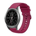 For Samsung Gear S2 Classic 20mm Solid Color Soft Silicone Watch Band(Wine Red)