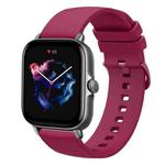 For Amazfit GTS 3 20mm Solid Color Soft Silicone Watch Band(Wine Red)