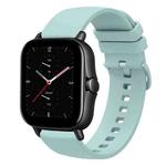 For Amazfit GTS 2E 20mm Solid Color Soft Silicone Watch Band(Sapphire Green)
