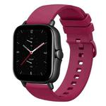 For Amazfit GTS 2E 20mm Solid Color Soft Silicone Watch Band(Wine Red)