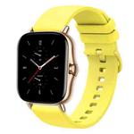 For Amazfit GTS 2 20mm Solid Color Soft Silicone Watch Band(Yellow)