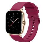 For Amazfit GTS 2 20mm Solid Color Soft Silicone Watch Band(Wine Red)