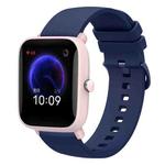 For Amazfit Pop Pro 20mm Solid Color Soft Silicone Watch Band(Navy Blue)