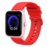 For Amazfit Pop Pro 20mm Solid Color Soft Silicone Watch Band(Red)