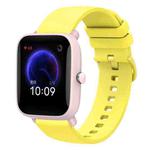 For Amazfit Pop Pro 20mm Solid Color Soft Silicone Watch Band(Yellow)