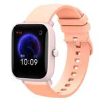 For Amazfit Pop 20mm Solid Color Soft Silicone Watch Band(Pink)
