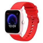 For Amazfit BIP U 20mm Solid Color Soft Silicone Watch Band(Red)
