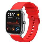 For Amazfit GTS 20mm Solid Color Soft Silicone Watch Band(Red)