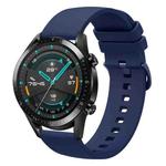 For Huawei Watch GT2 42mm 20mm Solid Color Soft Silicone Watch Band(Navy Blue)