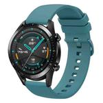 For Huawei Watch GT2 42mm 20mm Solid Color Soft Silicone Watch Band(Pine Green)