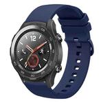 For Huawei Watch 2 20mm Solid Color Soft Silicone Watch Band(Navy Blue)