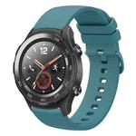 For Huawei Watch 2 20mm Solid Color Soft Silicone Watch Band(Pine Green)