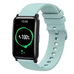 For Honor Watch ES 20mm Solid Color Soft Silicone Watch Band(Sapphire Green)