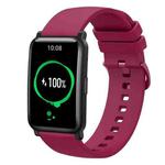 For Honor Watch ES 20mm Solid Color Soft Silicone Watch Band(Wine Red)
