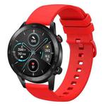 For Honor MagicWatch2 42mm 20mm Solid Color Soft Silicone Watch Band(Red)