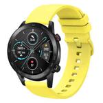 For Honor MagicWatch2 42mm 20mm Solid Color Soft Silicone Watch Band(Yellow)