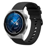 For Huawei Watch GT3 Pro 46mm 22mm Solid Color Soft Silicone Watch Band(Black)