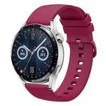 For Huawei Watch GT3 46mm 22mm Solid Color Soft Silicone Watch Band(Wine Red)