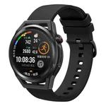 For Huawei Watch GT Runner 22mm Solid Color Soft Silicone Watch Band(Black)
