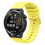 For Huawei Watch GT Runner 22mm Solid Color Soft Silicone Watch Band(Yellow)