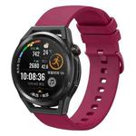For Huawei Watch GT Runner 22mm Solid Color Soft Silicone Watch Band(Wine Red)