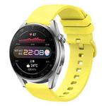 For Huawei Watch 3 Pro 22mm Solid Color Soft Silicone Watch Band(Yellow)