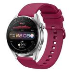 For Huawei Watch 3 Pro 22mm Solid Color Soft Silicone Watch Band(Wine Red)