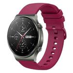 For Huawei GT2 Pro 22mm Solid Color Soft Silicone Watch Band(Wine Red)