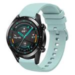 For Huawei GT2 46mm 22mm Solid Color Soft Silicone Watch Band(Sapphire Green)