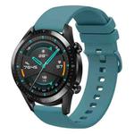 For Huawei GT2 46mm 22mm Solid Color Soft Silicone Watch Band(Pine Green)