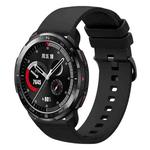 For Honor Watch GS Pro 22mm Solid Color Soft Silicone Watch Band(Black)