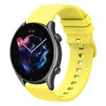 For Amazfit GTR 3 22mm Solid Color Soft Silicone Watch Band(Yellow)