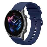 For Amazfit GTR 3 Pro 22mm Solid Color Soft Silicone Watch Band(Navy Blue)