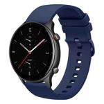 For Amazfit GTR 2e 22mm Solid Color Soft Silicone Watch Band(Navy Blue)